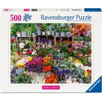 Ravensburger – Bloemenmarkt, Frankrijk – Legpuzzel – 500 Stukjes