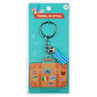 Paper Dreams Sleutelhanger met kwastje | Acryl sleutelhanger - Reiskoffer