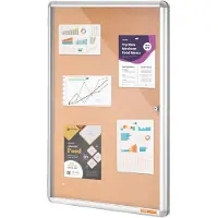 Vevor 36"x24" gesloten kurkbord met aluminium frame - afsluitbaar prikbord met acryl deur en 2 sleutels - weerbestendige wanddisplay voor school