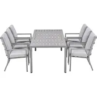 Garden Impressions Senja tuinset 7-delig taupe - Kasper tuintafel 220x93 cm