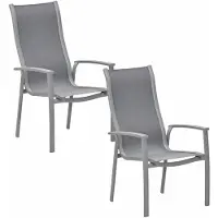 Garden Impressions Hilly tuinstoel stapelbaar taupe - 2 stuks