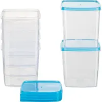 OEM diepvriescontainer vierkant 11x11x11,7 cm 1L (6 stuks) lichtblauw