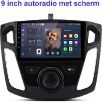 Junsun Android 15 Autoradio Geschikt Voor Ford Focus MK3 2012-2018 Accessoires, 6GB+128GB, Draadloze CarPlay, DAB+, GPS-Navigatie, Bluetooth, 9-inch Touchscreen, 4G-LTE, DSP, Octa-core processor
