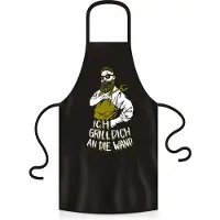 Yora BBQ schort voor heren Vaderdag cadeau - grappig kookschort [incl. certificaat] - grappige Vaderdag cadeaus - cadeau ideeën voor opa & papa - mensen (grillen aan de muur)