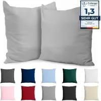 Dreamzie Kussensloop 65 x 65 Katoen Renforcé (set van 2) - Lichtgrijs - Dichtgeweven met 57 draden/cm² - Kussenslopen 65 x 65 cm - Oeko Tex gecertificeerd -