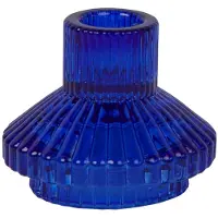 OEM Kleine geribbelde glazen kaarsenhouder voor dinerkaarsen, kersttafeldecoraties, woonaccessoires