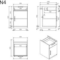 Wasophoogte Keukenkast module n4 – perle