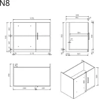 Wasophoogte Keukenkast module n8 pure