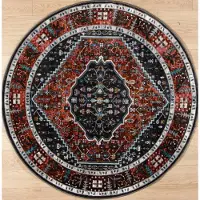 Muratap Picasso paloma rond vintage vloerkleed terra / oranje laagpolig- 300 cm rond