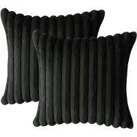 STILVORA Kussenslopen – Woonkamer Kussenslopen Set Met Luxe Pluche, Zachte Kussenslopen Voor Sofa En Bed – Fluweel – Zwart