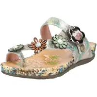 LAURA VITA Teenslipper beige / pastelblauw / brons