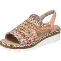 Rieker Sandaal beige / lichtblauw / abrikoos / kersrood