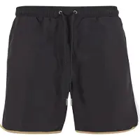 Urban Classics Zwemshorts donkerbeige / zwart / wit