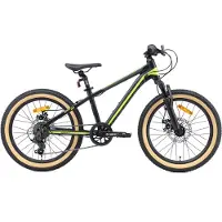 Bikestar kinderfiets 20 inch zwart kinderfiets MTB Sport 7speed 20inch zwart/groen unisex