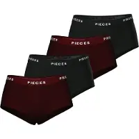 Pieces Broekje aubergine / zwart / wit