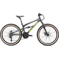 Bikestar MTB Fully kinderfiets 24 inch zwart MTB Fully alu 21speed 24inch grijs/geel unisex