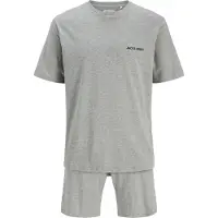 Jack & Jones JUNIOR T-shirt + korte broek grijs melange Set Jongens Katoen Ronde hals - maat 152