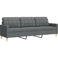 vidaXL 4-delige Loungeset met voetenbank stof donkergrijs