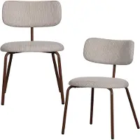 Woood Travis Eetkamerstoelen - Geweven Stof - Off White - Set van 2