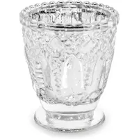 Party Deco Partydeco - Zilveren theelichthouder 8 cm - 4 stuks