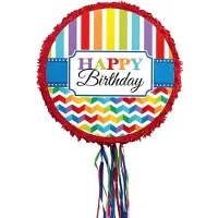 Magni P33521 - Pull-Pinata Birthday Brights Papier / Plastik 45 x 45 x 8,2 cm, Dekoration