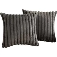 STILVORA Kussenslopen – Sierkussensloop Set Met Kunstpluche, Zachte Kussenslopen Voor Sofa, Auto En Slaapkamer – 50x50 Cm – Pluche – Donkergrijs