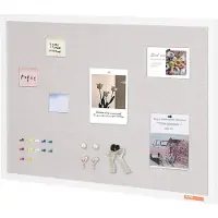 Vevor 36"x24" Wit Kurkbord met Linnen Oppervlak - Stijlvol Wandgemonteerd Prikbord voor Thuis, School, Kantoor - Elegant en Functioneel Prikbord