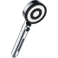 STILVORA Douchekoppen - Douchekop Met Filter, 5 Standen Voor Regen-, Impuls- en Nevelmodus, Hoge Druk Handdouche, ABS, Zwart, 26,4 x 10,1 cm