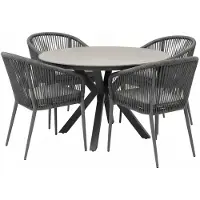 AVH-Collectie Lissabon Samantha dining tuinset 120xH75cm antraciet