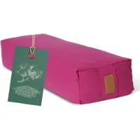 #DoYourYoga - Hoekig Yoga bolster - »Paravati« - Meditatiekussen met bio-organische boekweit schalen vulling - L67 cm & diam.13 cm - pink