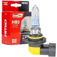 Amio Next Gen Halogeenlampen HB3 (9005) 12V 60W +135% Lichtopbrengst – DUO Set Auto Koplampverlichting ECE Goedgekeurd