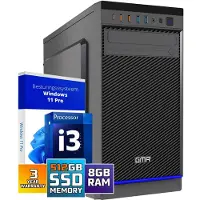 GMR Intel Ultra Compleet Desktop PC | Intel Core i3 | 8 GB RAM | 512GB SSD M.2 | Windows 11 Pro | Business Office Multimedia Computer