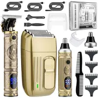 STILVORA Tondeuses - Elektrische Trimmer Voor Mannen Met Neushaar Trimmer, Heren Tondeuse Set Met 3-Uur Looptijd En LCD Scherm - Roestvrij Staal