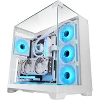 Mars Gaming MCVISIONW, Midi-tower, PC-behuizing, Wit, ATX, Micro ATX, Mini-ITX, Metaal, Gehard glas, Gaming