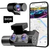 Aura Dashcam Voor en Achter - Dashcamera - Parkeermonitor - Nachtzicht - Zwart - 6cm x 12cm x 7cm
