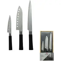 Fackelmann Set van 3 messen in Japanse stijl van Santoku-, Gyuto- en Honesuki-staal
