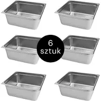 Hobby Hall -M Gastronorm - GN 2/3 Set van 6 stuks - 353x325x150 mm - Roestvrij Staal