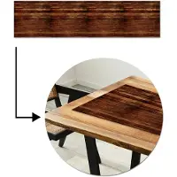 MuchoWow Tafelloper 200x50 cm - Tafelmat vinyl Hardhout - Robuust - Patronen - Tafeldecoratie - Tafelversiering - Keuken decoratie - Tafel versiering