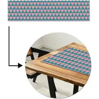 MuchoWow Tafelloper 200x50 cm - Tafelmat vinyl Retro - Hartjes - Patroon - Tafeldecoratie - Tafelversiering - Keuken decoratie - Tafel versiering