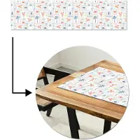 MuchoWow Tafelloper 200x50 cm - Tafelmat vinyl Italiaans - Zee - Sfeer - Krab - Multi - Tafeldecoratie - Tafelversiering - Keuken decoratie - Tafel versiering