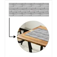 MuchoWow Tafelloper 150x50 cm - Tafelmat vinyl Grijs - Wit - Planken - Hout - Tafeldecoratie - Tafelversiering - Keuken decoratie - Tafel versiering