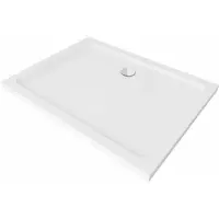 Mexen Flat rechthoekige douchebak slim 100 x 70 , wit, sifon chroom - 40107010