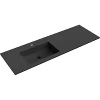 Mexen Otis ingebouwde wastafel links 141 x 46,5 cm, zwart mat - 25181471L