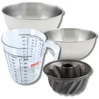 Zenker Bakset met mini kouglofvorm 18 cm, 2 mengkommen, maatbeker en spatel