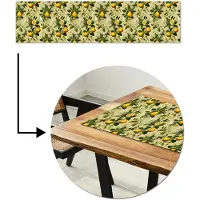MuchoWow Tafelloper 200x50 cm - Tafelmat vinyl Citroen - Groen - Bloesem - Tafeldecoratie - Tafelversiering - Keuken decoratie - Tafel versiering