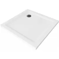 Mexen Flat vierkante douchebak slim 100 x 100 , wit, zwarte sifon - 40101010B