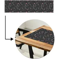 MuchoWow Tafelloper 200x50 cm - Tafelmat vinyl Terrazzo - Patroon - Zwart - Zacht - Tafeldecoratie - Tafelversiering - Keuken decoratie - Tafel versiering