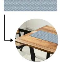 MuchoWow Tafelloper 150x30 cm - Tafelmat vinyl Driehoek - Blauw - Patroon - Strepen - Tafeldecoratie - Tafelversiering - Keuken decoratie - Tafel versiering
