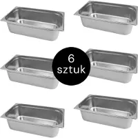 Hobby Hall -M Gastronorm - GN 1/1 Set van 6 stuks - 530x325x150 mm - Roestvrij Staal