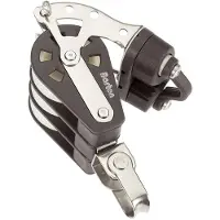 Barton Marine Triple Swivel Pulley With Rope Support/cleam Cleat 400kg 10 Mm Zilver 115 mm
